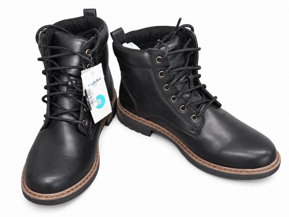 Goodfellow & Co Men’s Jeffrey Lace-Up Boots Size 8 Black Casual Ankle Boots NWT